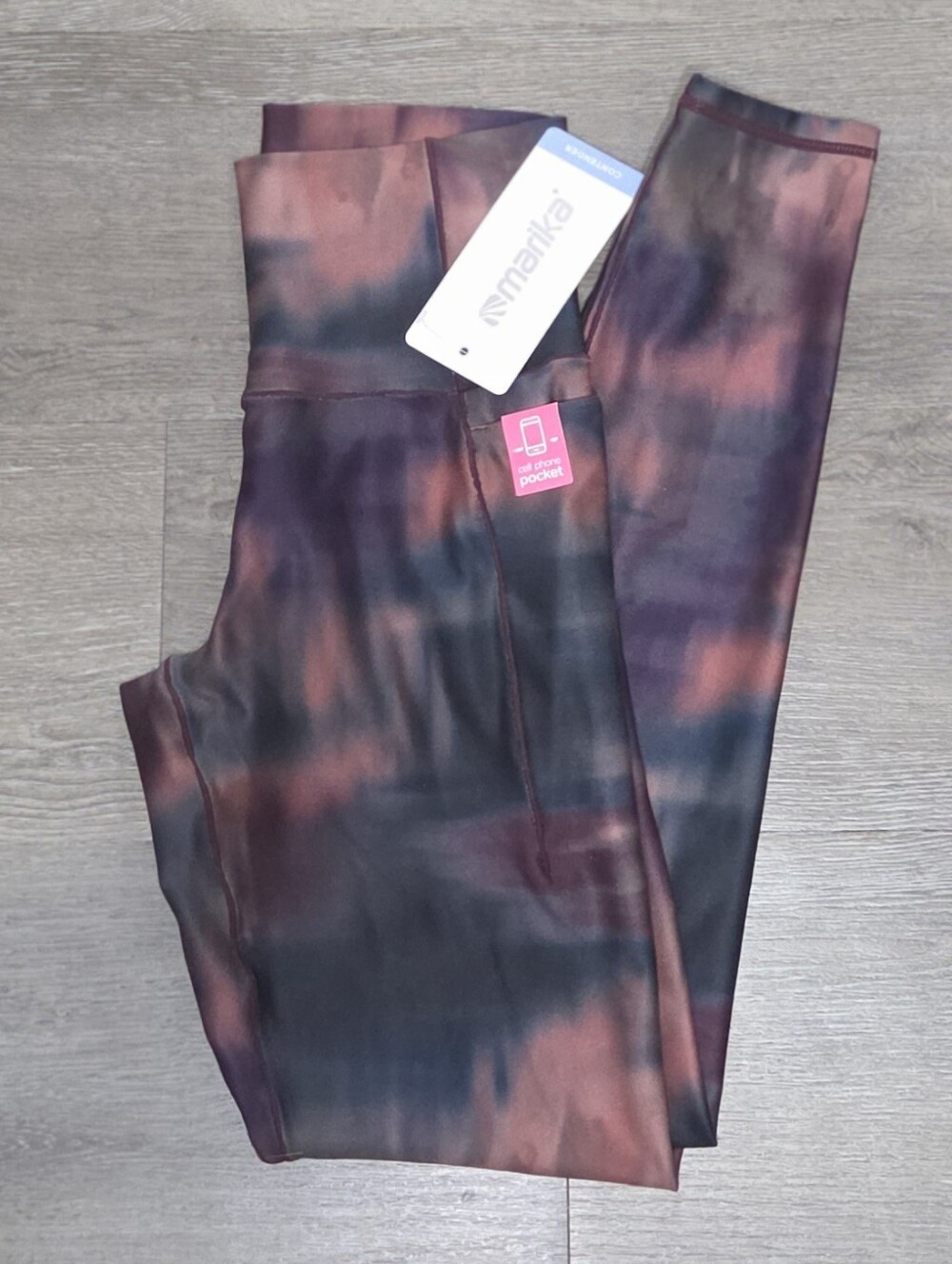Marika Purple, Peach, Burgundy and Black Mulit-Color Leggings